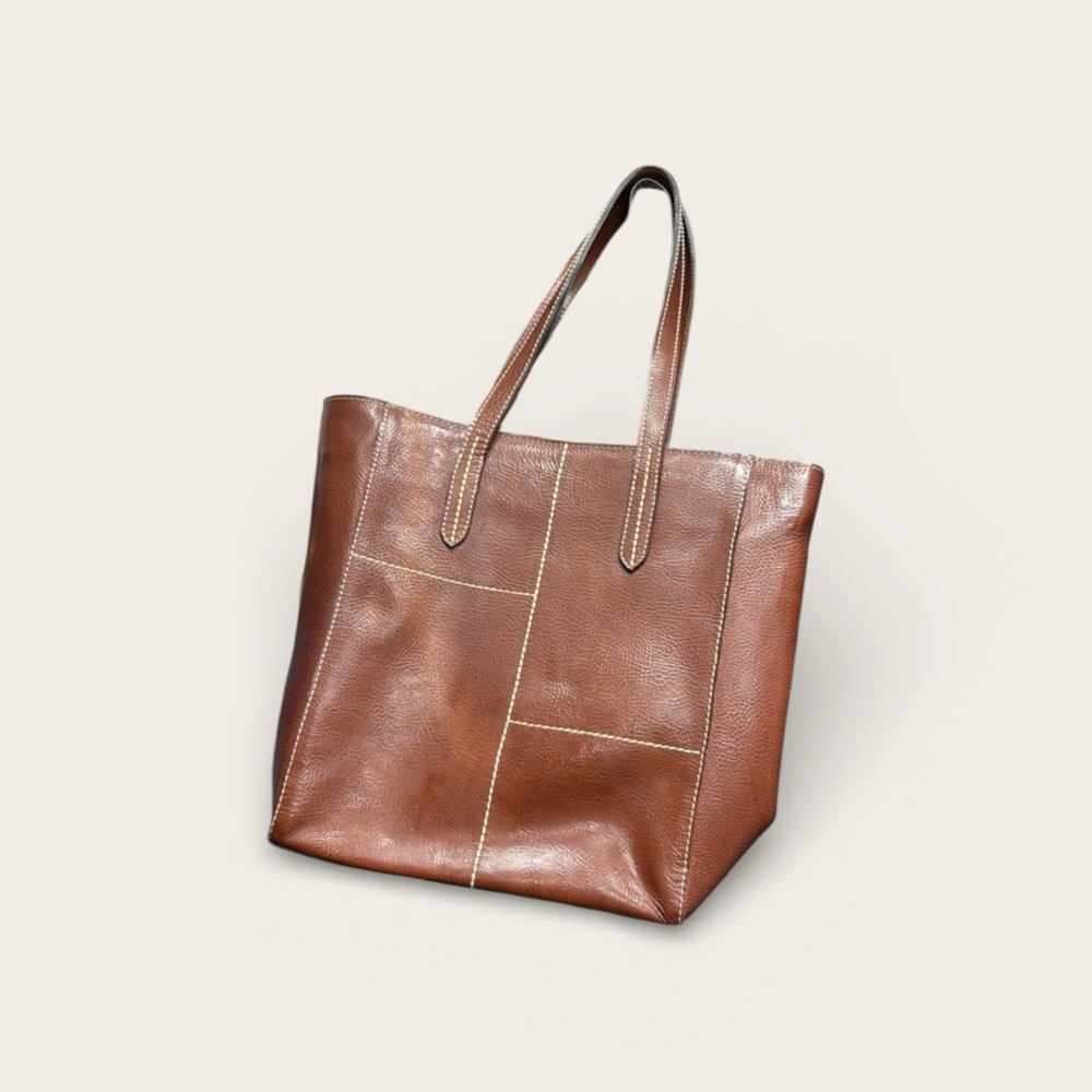 Elegant Brown Leather Tote Bag